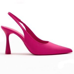 NWT Size 7 Zara Bright Fuschia Slingback Heels